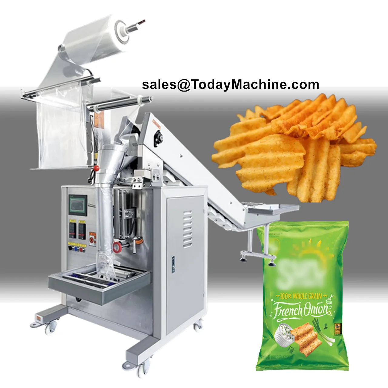 Automatic Small Vertical Chain Bucket Filling Packing Machine for Mixed Nuts Seeds Fruits Chips Snack Food Pouch