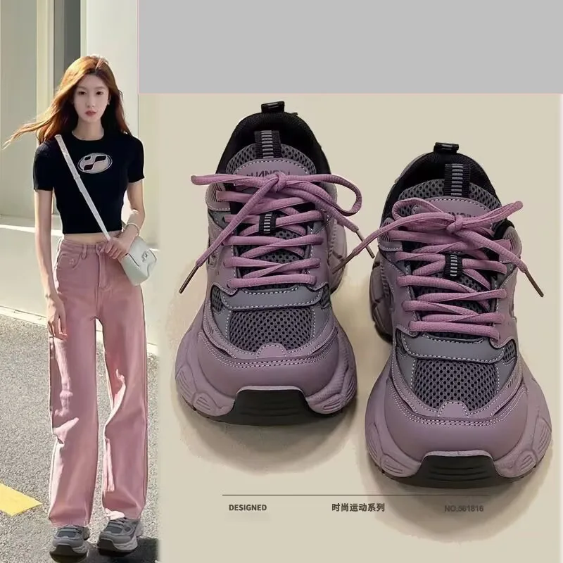 

Новинка 2024 года, универсальная повседневная дышащая женская обувь, новинка 2024 года, модные спортивные туфли на плоской подошве с подъемом Женская Обувь