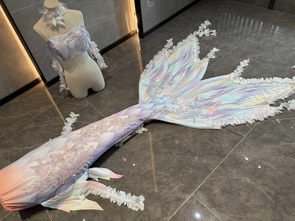 

Tailored Hot Stamping Pattern Mermaid Tail Diving Mermaid Floating Gauze Adult Men'S And Women'S Oceanarium Swimsuit Shooting