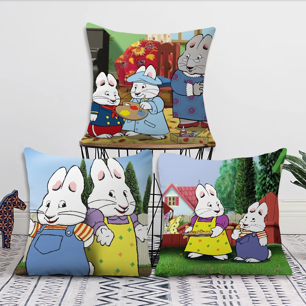 Cartoon M-Max And Rubys Cute cushion cover Living Room Bedroom Headboard Backrest Cushion Square Cushion Nap Time Pillow Case