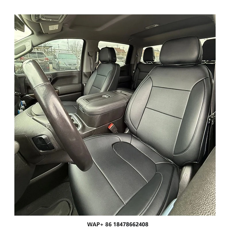 

Custom Fit Car Accessories Seat Covers 5 Seats Leather Full Set for 2007-2025 Chevrolet SlLVERADO Chevy Silverado 1500 HD