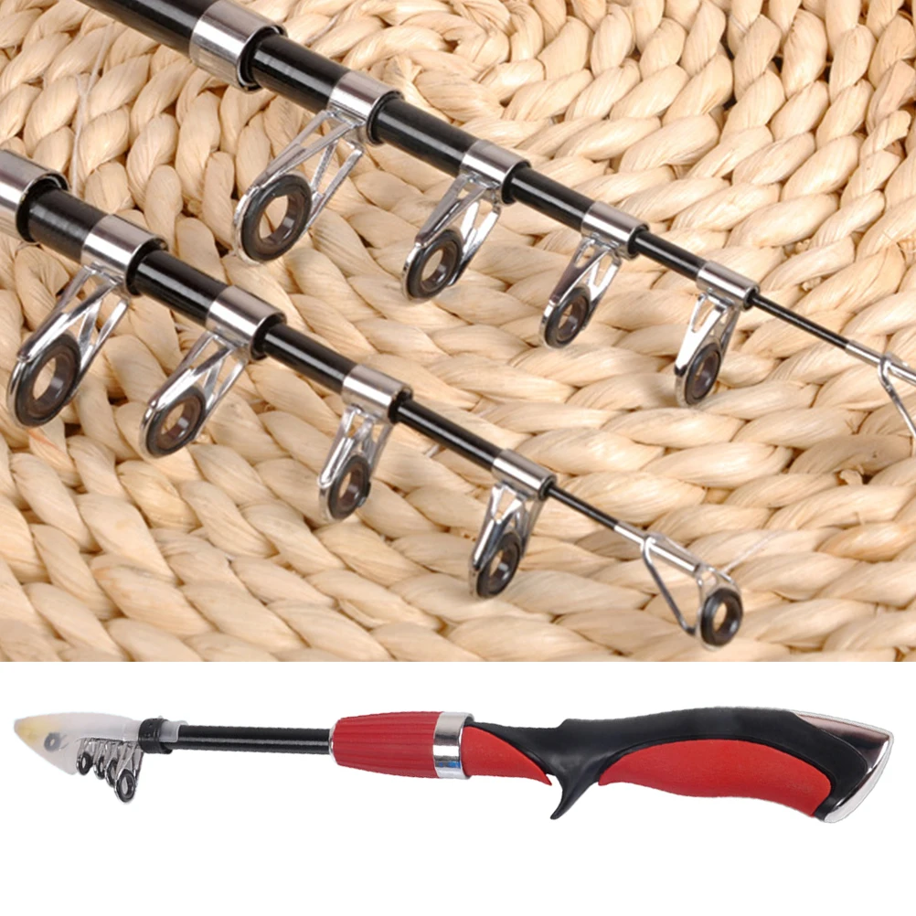 

UltraShort Sea FishingRod MiniRetractable LureRod SturdyMetalGuideRing Lightweight HighStrength GreatGift