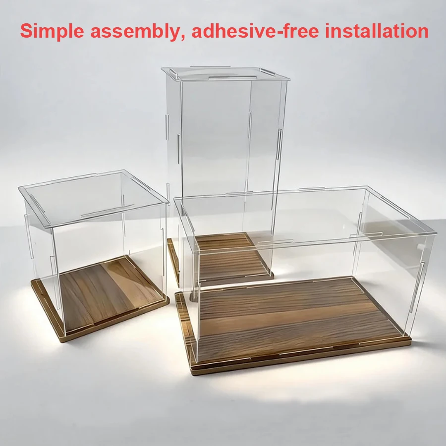 Assembly Acrylic Showcase Box Dustproof Clear Display Stand Case Storage Box for Handmade Figures, Art Toys Gaming Collectibles