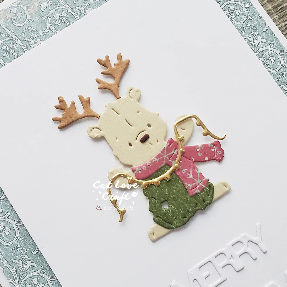 Catlove Niedliche Weihnachtstiere Metall-Stanzformen Scrapbooking-Schablone Stanzwerkzeug für Kartenherstellung DIY-Handwerk Prägung Neue Stanzformen – Detail 30