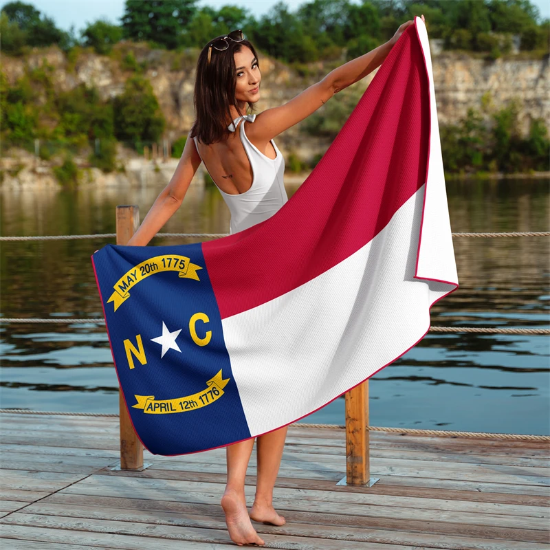 Gaslight Gatekeep Girlboss North Carolina Waffle Beach Towel 150cm x 75cm