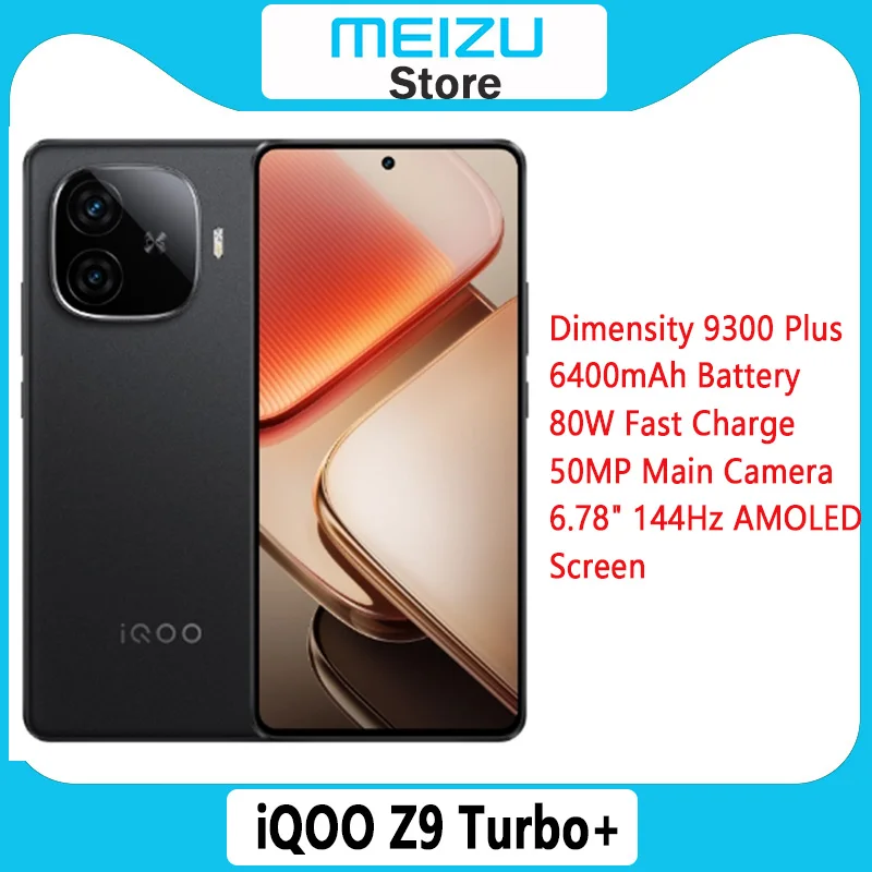 New Official VIVO iQOO Z9 Turbo Plus Mobile Phone Dimensity 9300+ 144Hz 6.78 inch AMOLED 80W Charge 50MP 6400Mah NFC