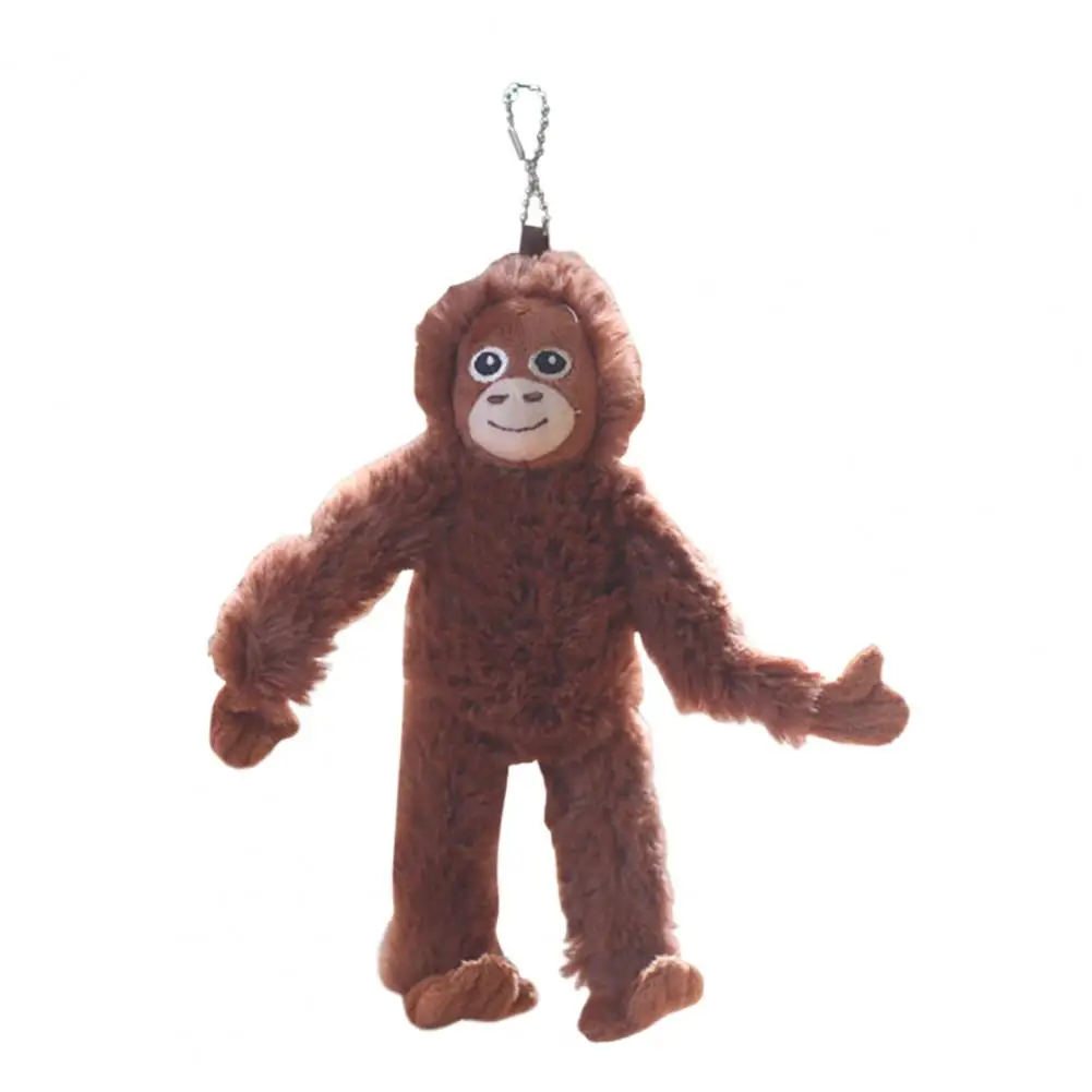 Bonito Cartoon Monkey Pendant Keychain, Boneca recheada macia, Decoração mochila