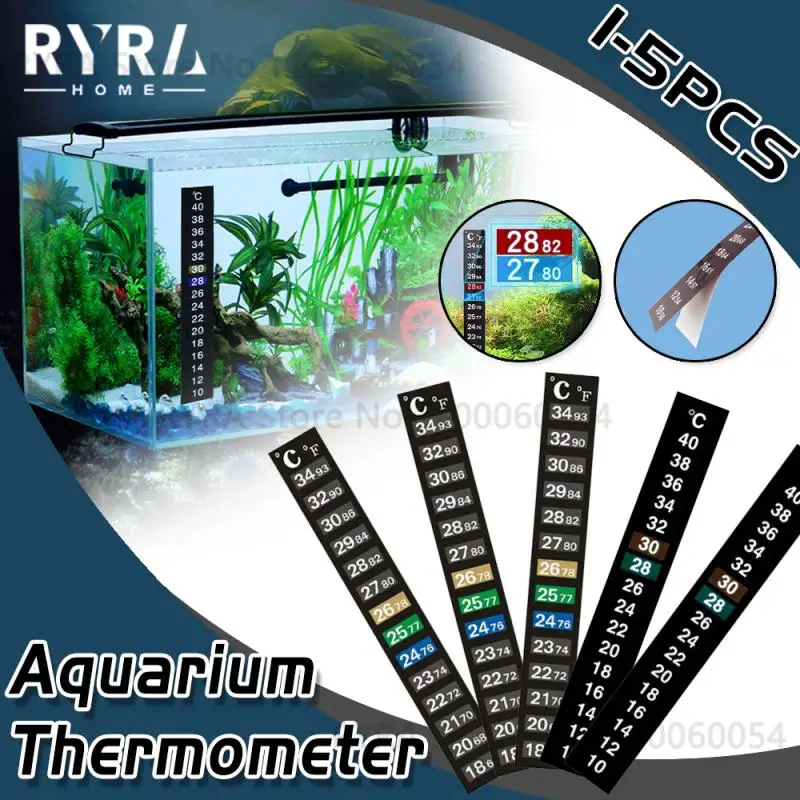 Aquarium Thermometer Digital Fish Tank Temperature Measurement Sticker Discolor C/F Fish Tank Temp Meter Aquarium Accessories