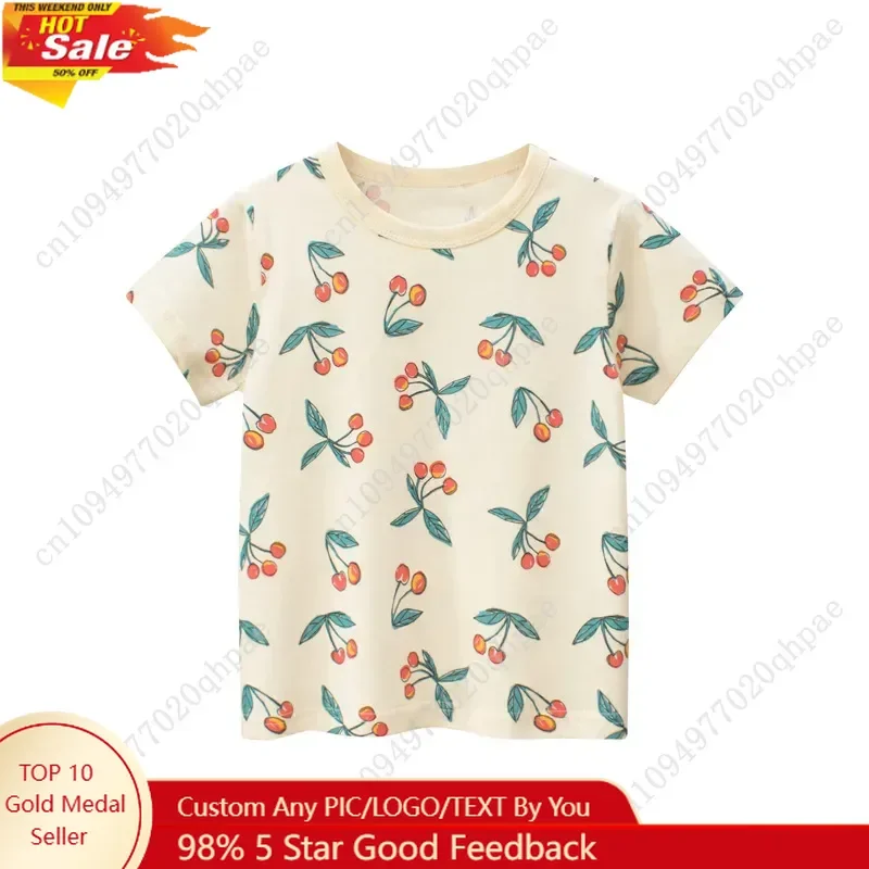 2-8T Flower Kid Girls T Shirt Toddler Summer Clothes Infant Short