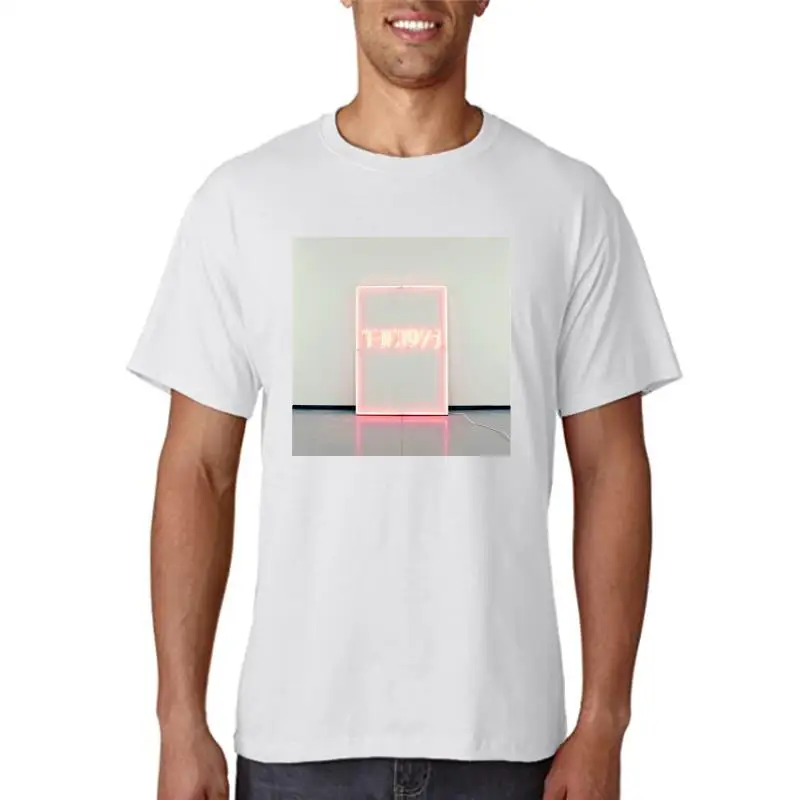 The 1975 Neon Sign Spring Tour 2022 White T Shirt New Band Merch Loose Plus Size? Tee Shirt