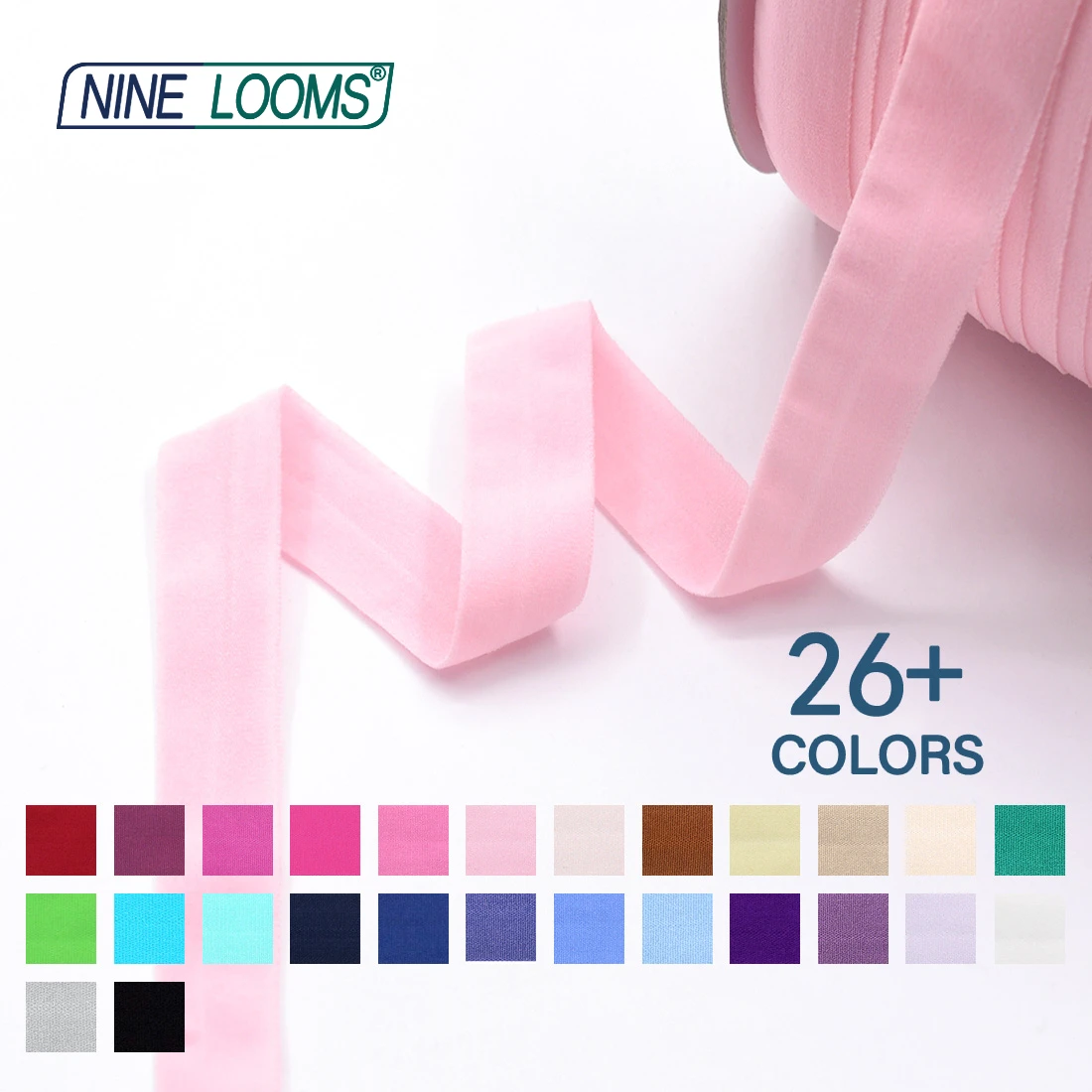 Neun Webstühle matt faltbar elastisch Feind 3/4 "20mm solide nicht glänzende Spandex Band Unterwäsche Dessous Näh besatz 50 Yard von Spule – Detail 7