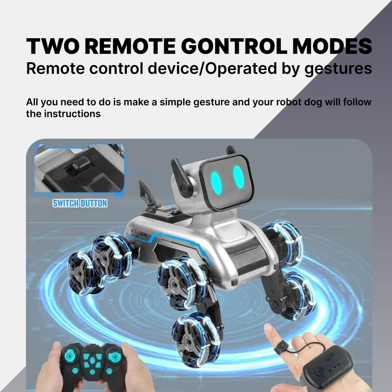 Remote Control Robot Dog | Gesture Sensing,Stunt Rc Cars, Interactive Pocket Emo Robot,Cool Lighting & Music - Image 3