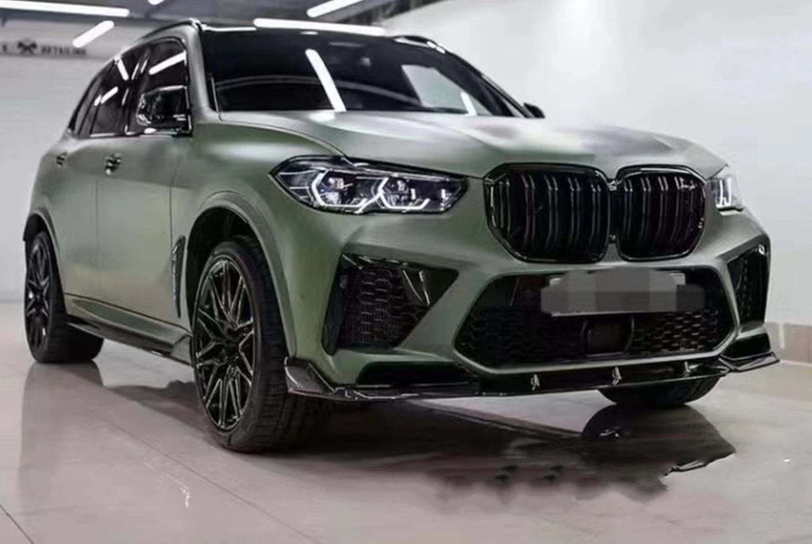 BMW用フロントバンパースポイラープロテクターキット,光沢のある黒,BMW x5,x5m,f95,2020-2023用