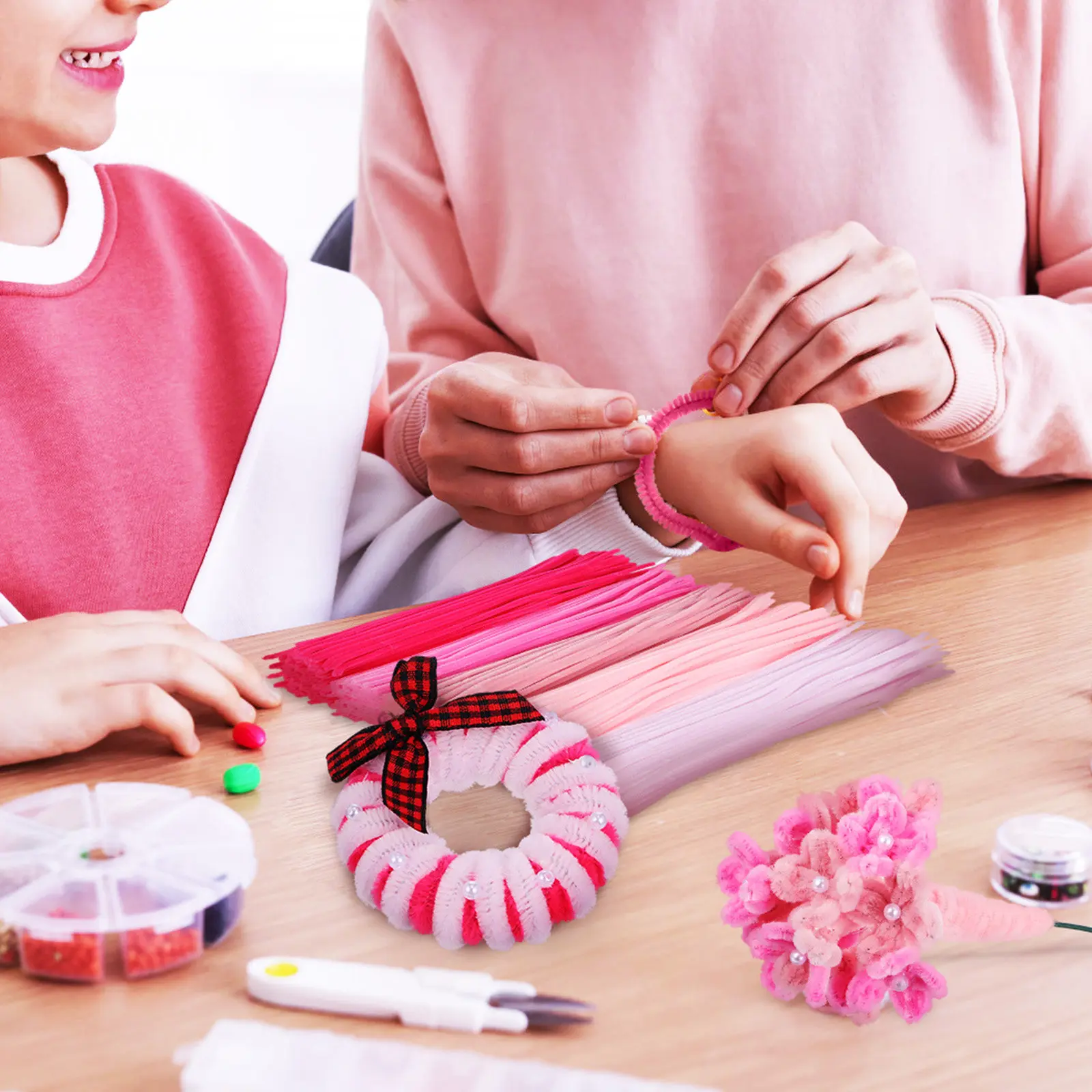 500Pcs Chenille Stem Pipe Cleaners for Crafting Twisting Rods Thick Soft Wire DIY Craft Kits Handmade Flower Making Floral