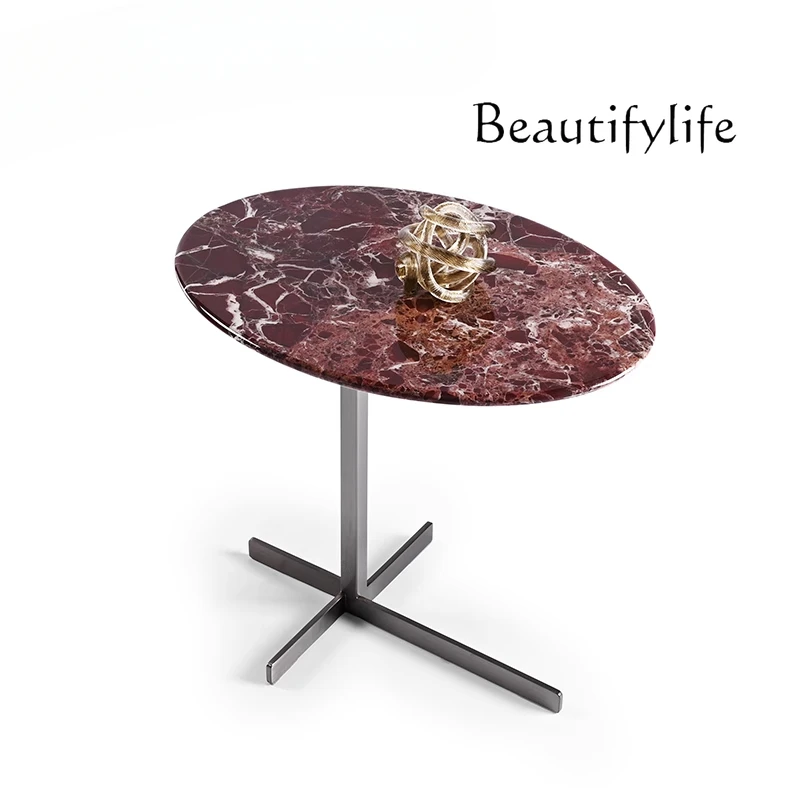 

Tavolino ovale di lusso leggero italiano minimalista/marmo naturale + acciaio inossidabile/divano da soggiorno per la casa