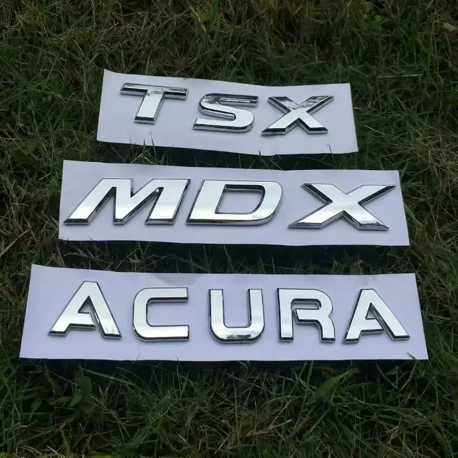 Suitable for Acura mdx RDX Trunk Lid Chrome rear standard aspec hybrid logo sh-awd 4WD TSX modified Emblem Badge Sticker