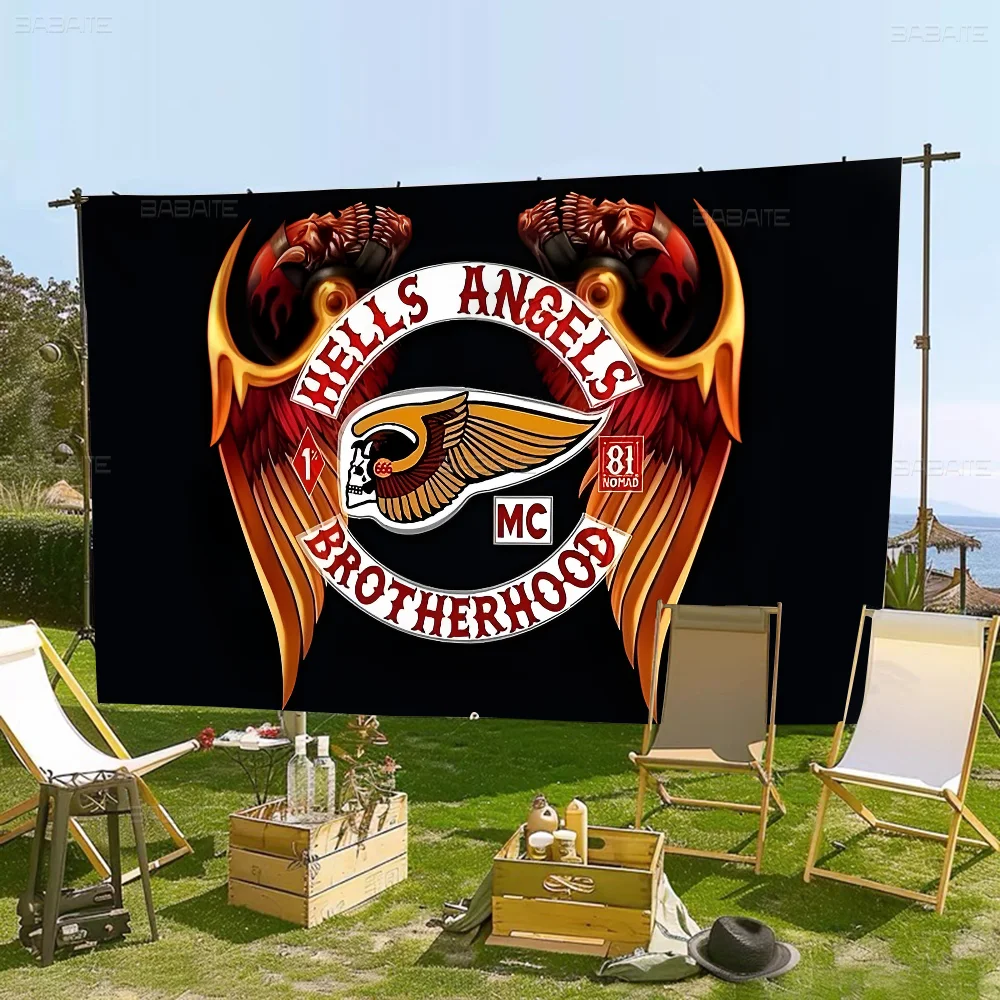 Hell Angels Banner INS Style Outdoor Party Decoration Atmosphere Flag