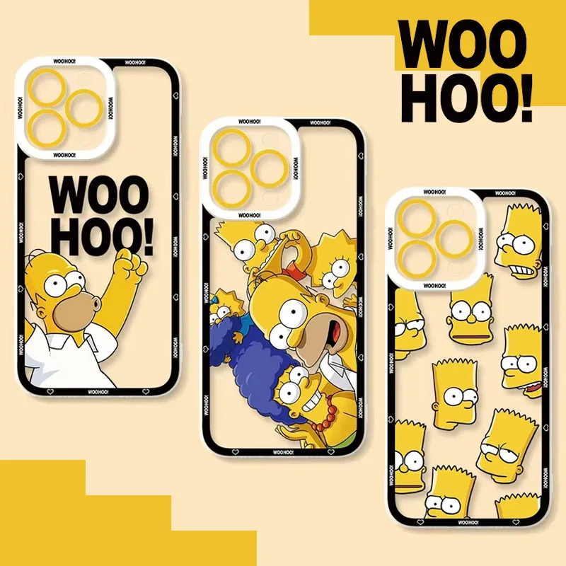 Funny Disney Homer Simpsons Soft Silicone Case For iPhone 16 15 Pro Max 14 Plus 13 12 11 Pro XR XS X 8 7 SE 2020 Shockproof Etui