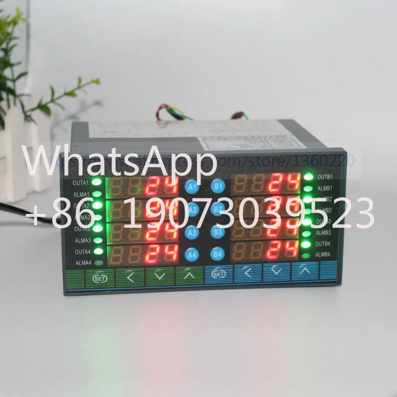 24V 8 channels digital thermostat Multifuncion 8 ways PT100 temperature controller measure multi points can work with 8 sensors