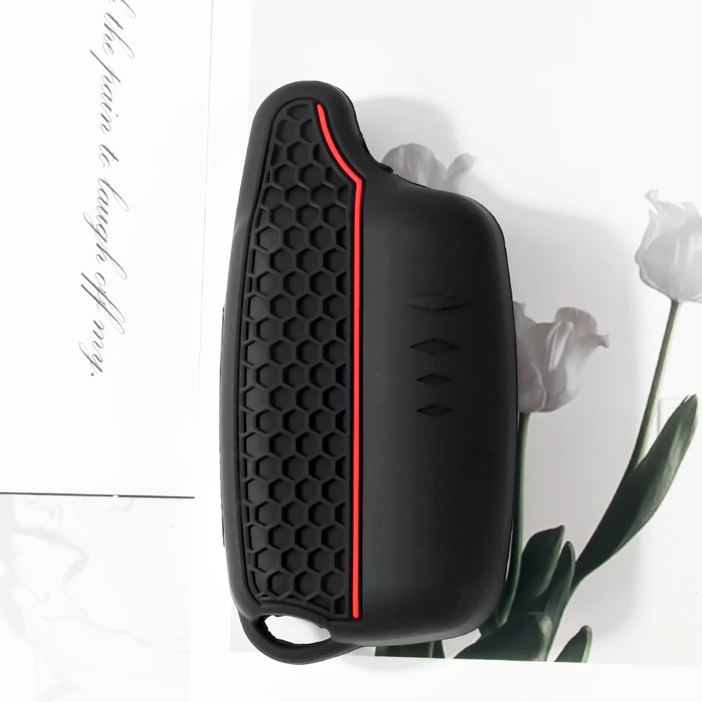 KEYYOU For Russian 2-way Alarm System Alarm Key Fob For Tomahawk TW9010 9010 NEW 1pcs Silicone Case KeyChain