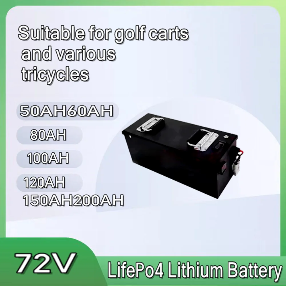

72V 50Ah 60AH 80AH 100AH 120AH 150Ah 200AH LifePo4 Lithium Battery, Golf Cart, Electric Vehicle+Charger