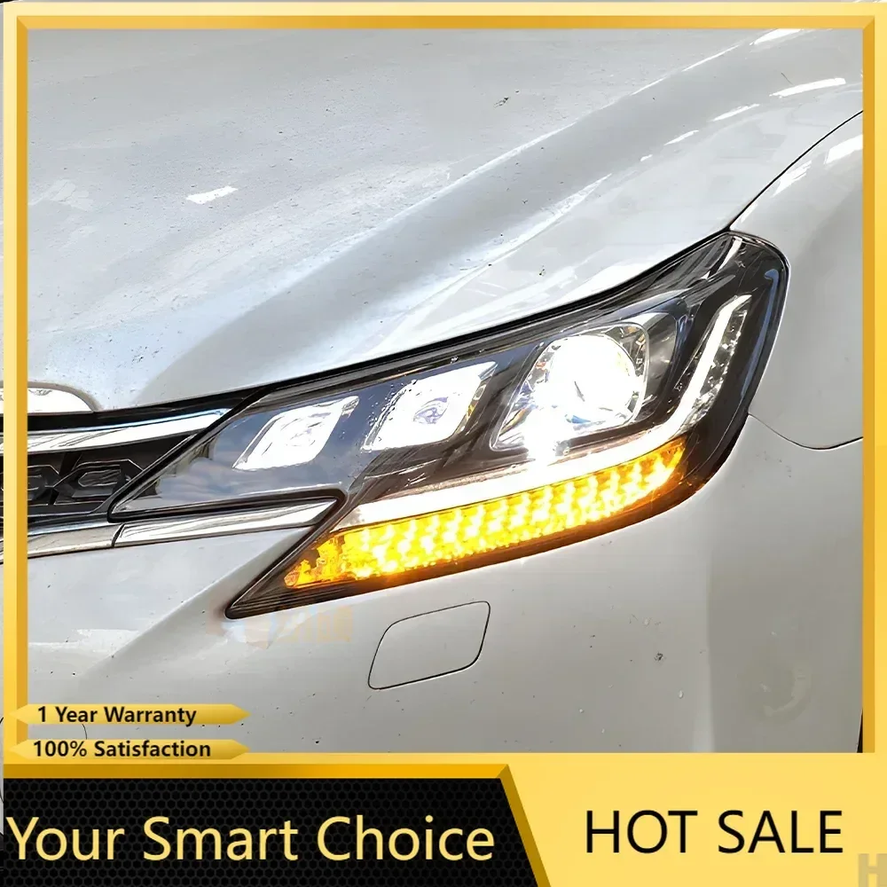 Car Front lamps For Toyota REIZ MARK X 2013-2017 All New Upgrade LED Demon eye Style Three light Design Hot Sale  Accessories