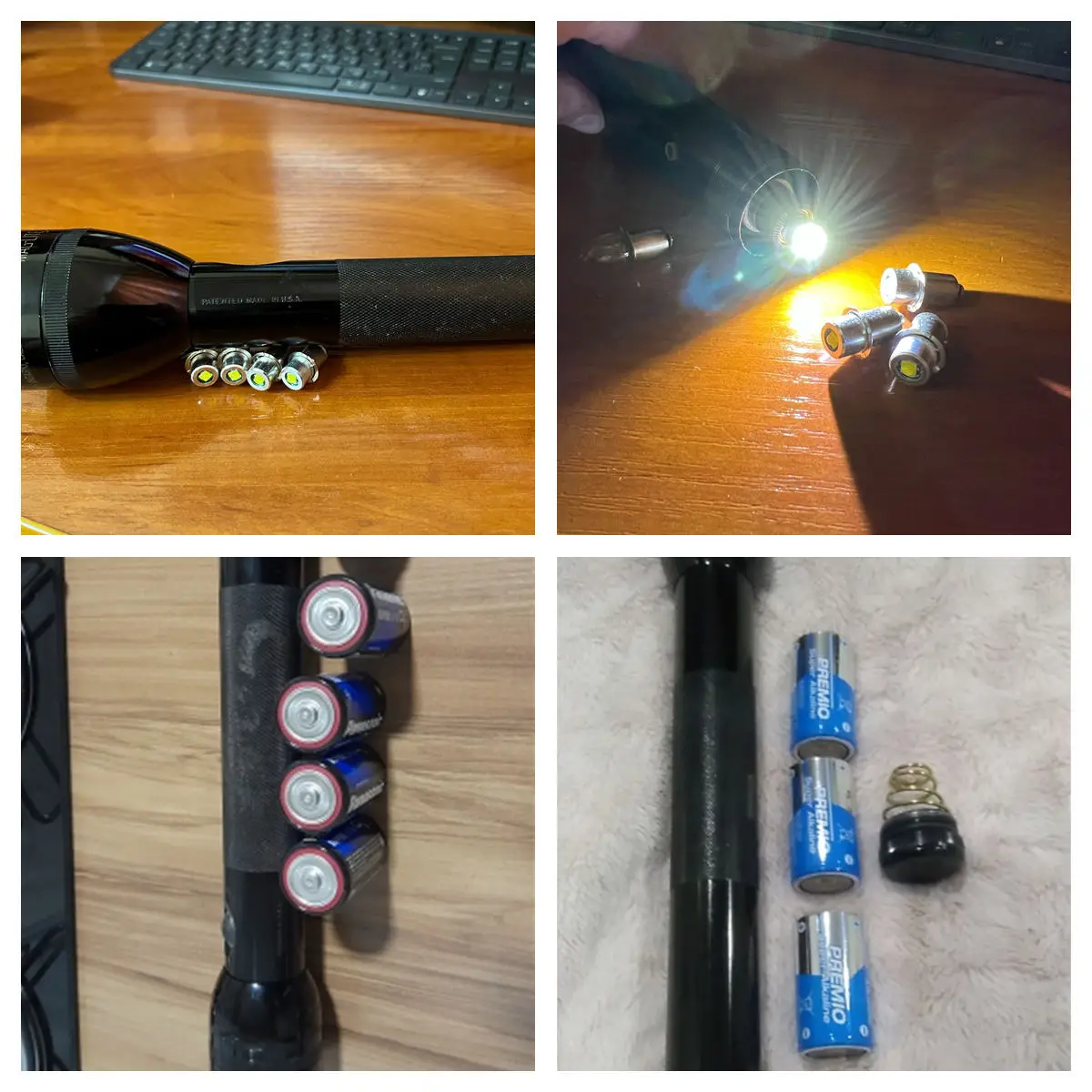 P13.5S Pr2 bohlam LED 3W Upgrade, bola lampu senter LED Maglite Kit konversi LED bola lampu LED 2-16 C & D sel Maglite