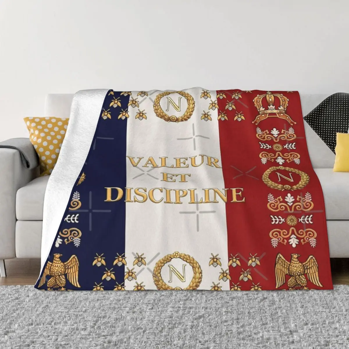 

Napoleonic French Regimental Flag Valeur Quilt Bedroom Winter Blankets Blankets And Blankets Throw Blanket