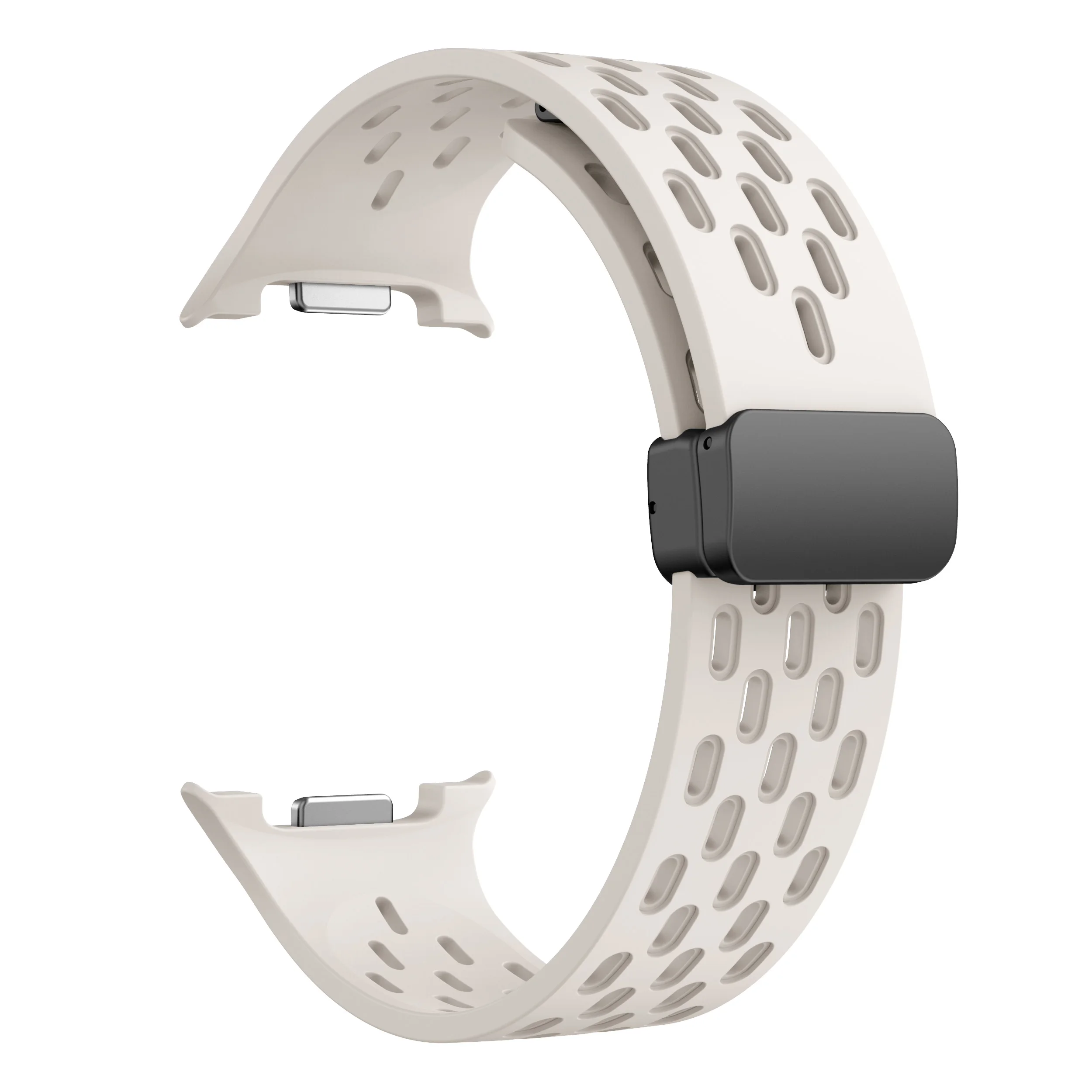 Oddychający silikonowy pasek do Samsung Galaxy Watch8 44mm / 40mm / Watch8 Classic 46mm z wieloma otworami i magnetycznym zapięciem - St