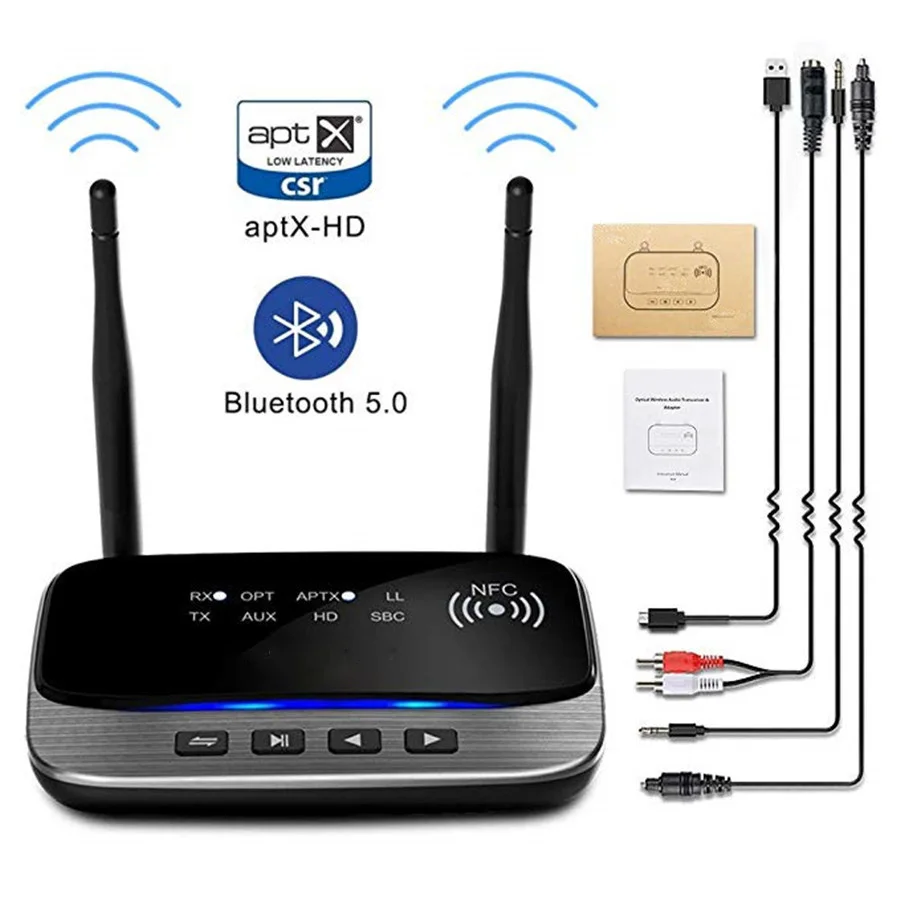 CSR8675 Aptx LL HD Bluetooth 5.0 Transmitter Receiver Audio Stereo Wireless Adapter RCA 3.5mm AUX SPDIF for PC TV Car Headphones