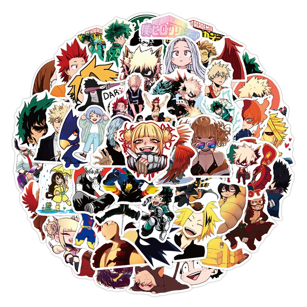 1‌0/30/50pcs Kawaii Anime My Hero Academia Stickers Waterproof Decals DIY Laptop Phone Diary Case Car Waterproof Sticker Toys