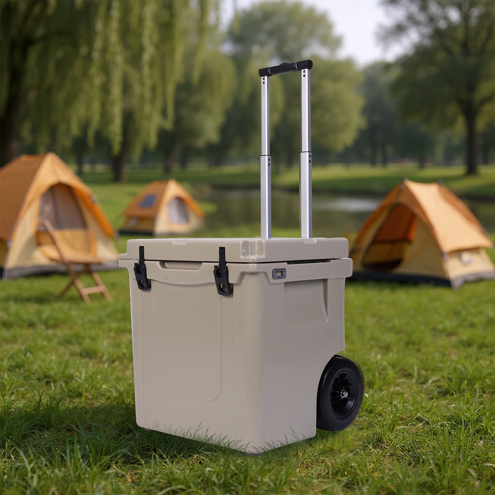 صندوق تبريد معزول عالي التحمل سعة 5 لتر مع مقابض محمولة/مزالج ضيقة مقاومة للتسرب لنزهات التخييم على الشاطئ والمزيد #4