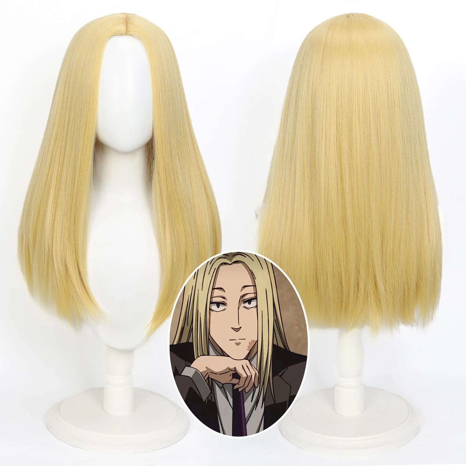

Cosplay Wig SAKAMOTO DAYS Anime Wig Shishiba Long Straight Blonde Synthetic Wig Simulation Scalp Game Cosplay Wig