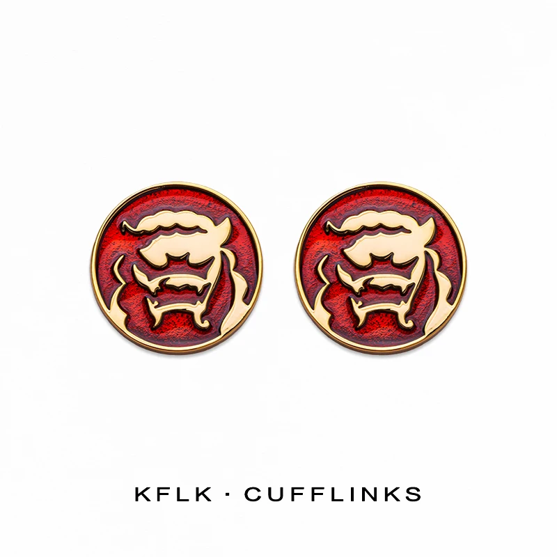 

KFLK Jewelry Chinese Element Lion Shirt Cufflink for Mens Brand Cuff link Wedding Man Button High Quality New Arrival