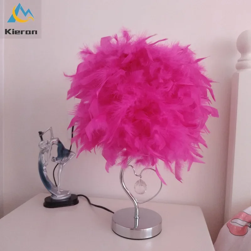 Nordic Modern Feather LED Table Lamps Bedroom Study Restaurant Bar Bedside Desk Lamps Living Room Decoration Crystal Floor Lamp