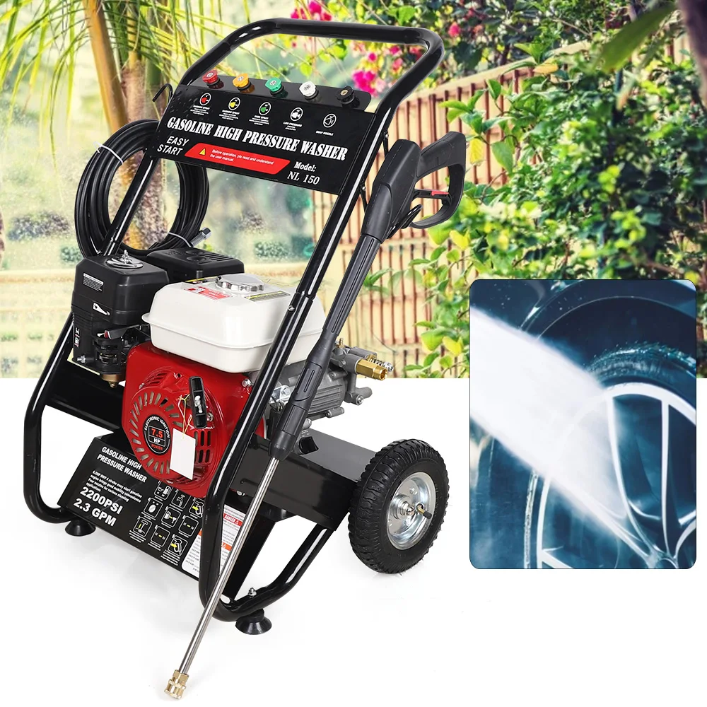 Petrol High Pressure Washer Gasoline Engine Jet Cleaner 170-190 bar 6.5hp 4900W