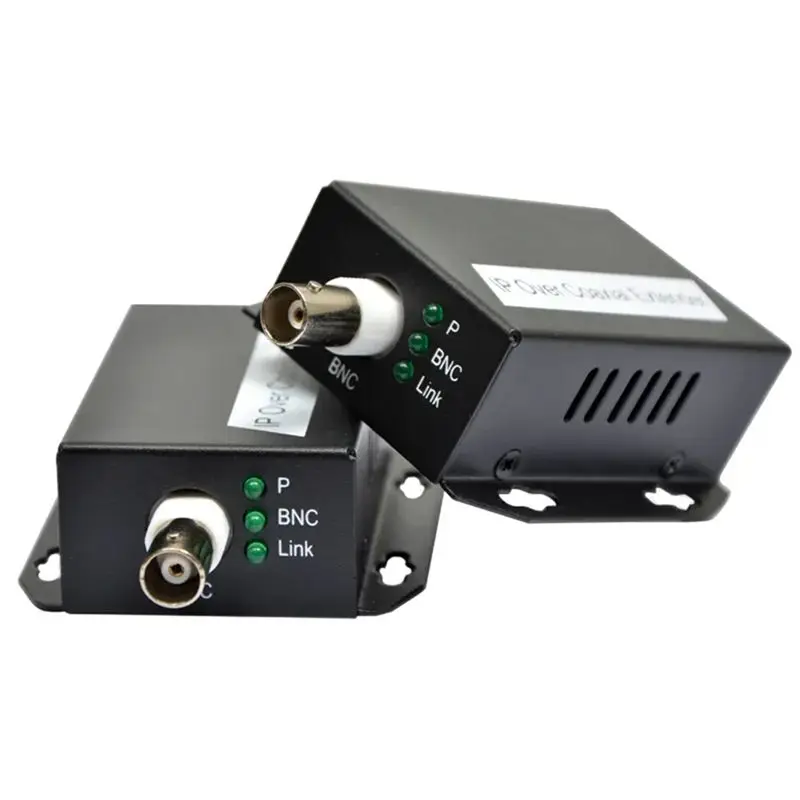 A23F-1Pair Ethernet IP Extender Over Coax HD Network Kit Eoc Coaxial Cable Transmission Extender US PLUG