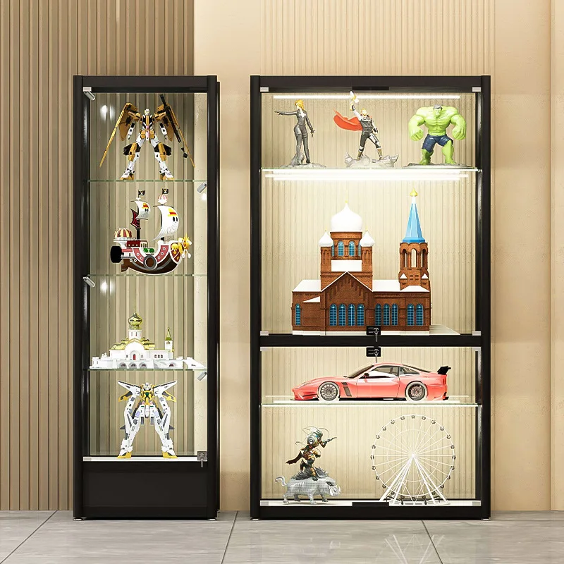 

Figure Display Cabinet Model Toy Transparent Showcase Helmet Gift Boutique Showcase Storage Cabinet with Lock Household