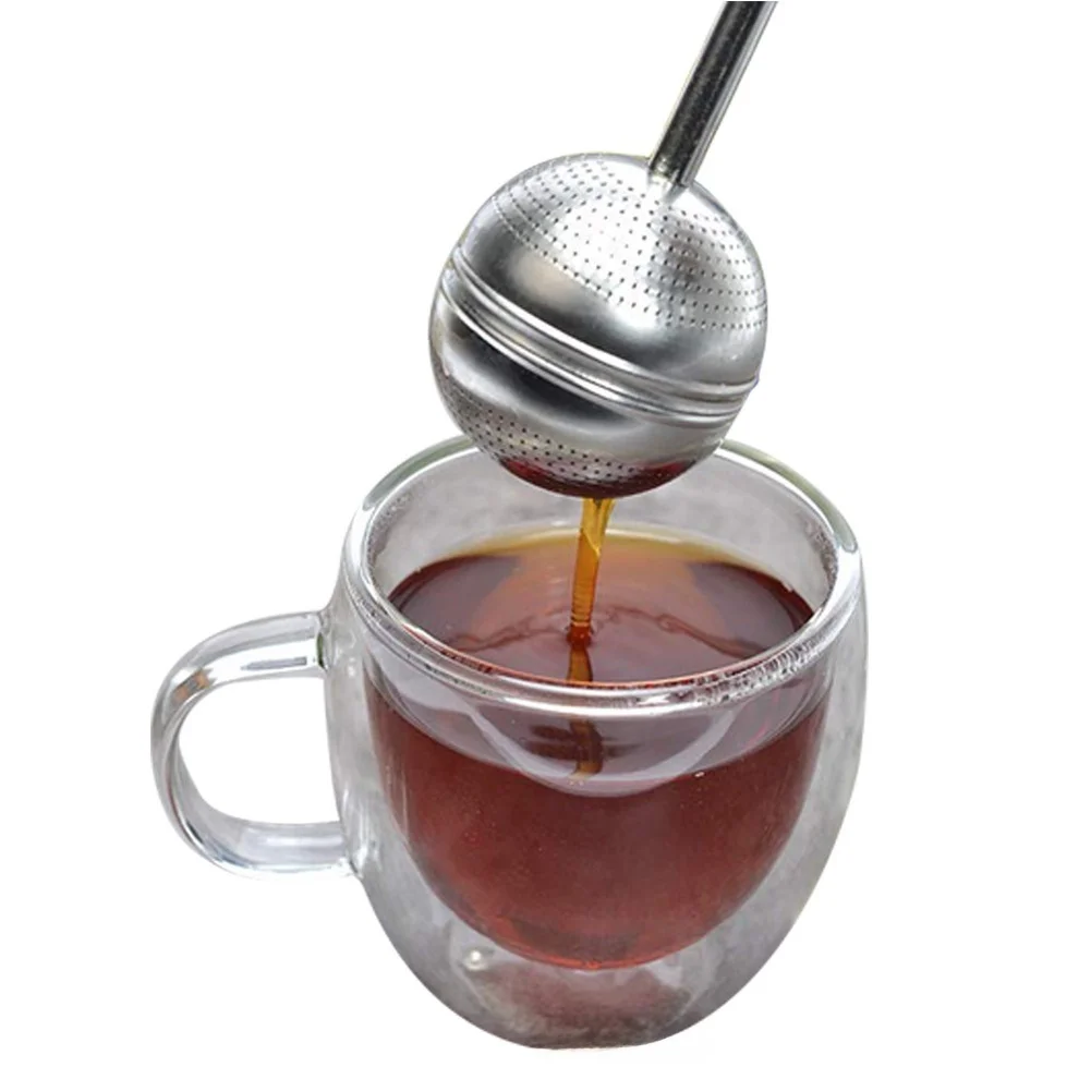Press-to-open Lid Tea Strainer Small Perforation Design Compact 170mm Length 47mm Diameter One-hand Operation For Home