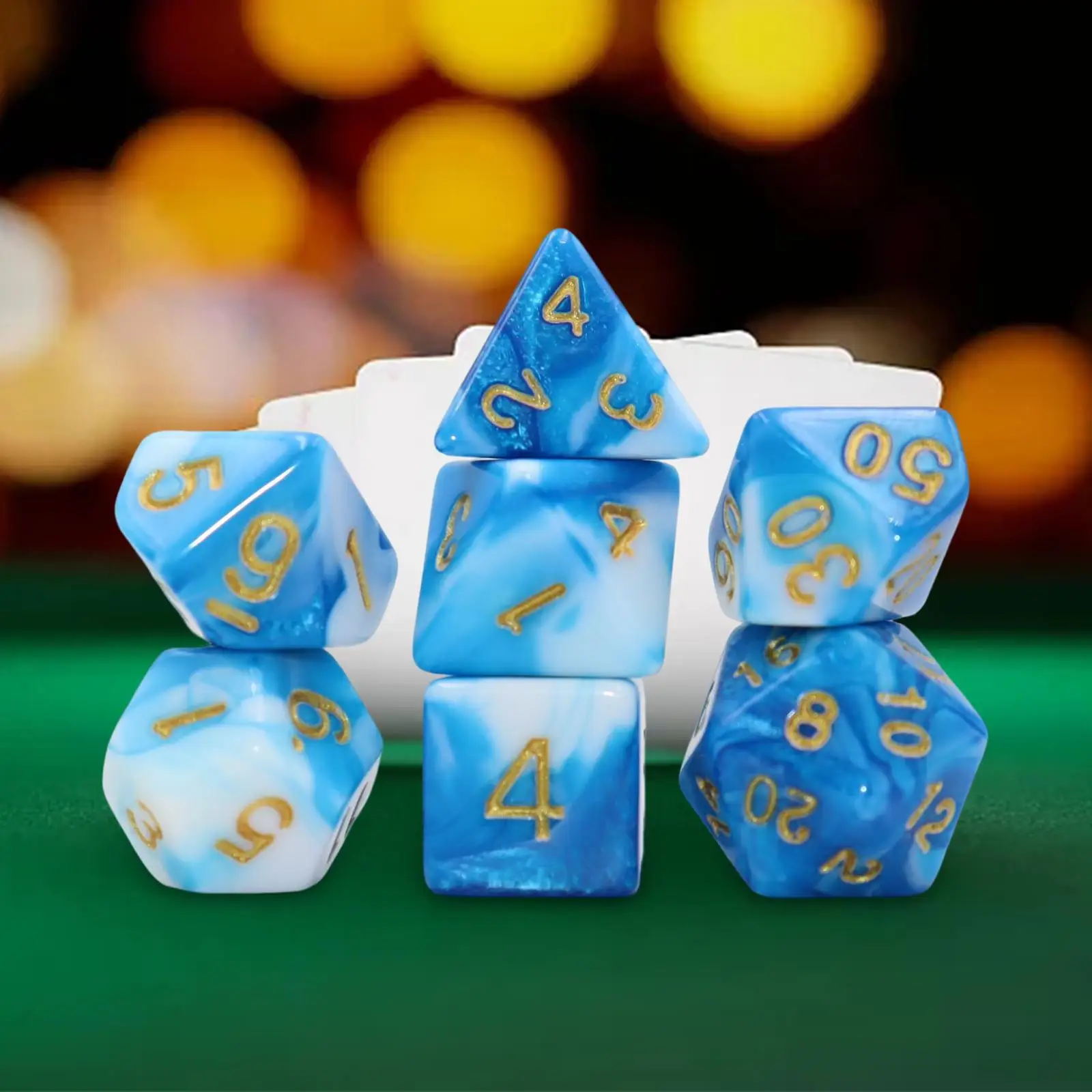 3x7 Pieces Acrylic Polyhedral Dices Table Games Dices Set for Roll Playing Games Board Game Props