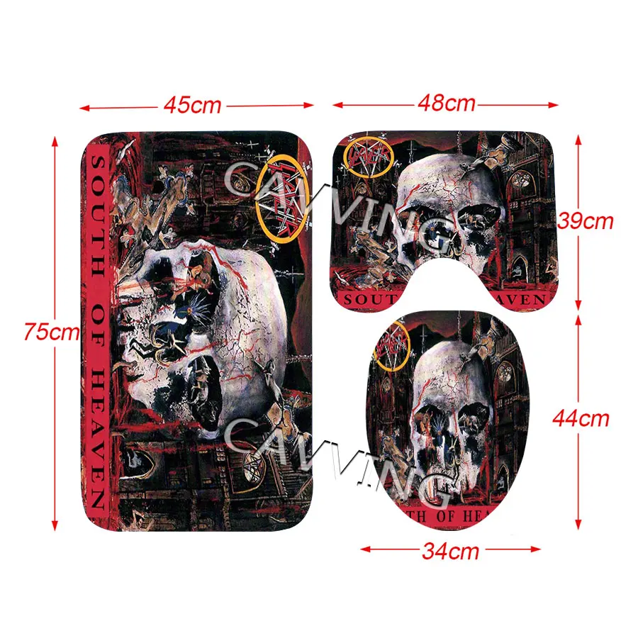 SLAYER  Band 3D Printed  Shower Curtains Waterproof Bathroom Curtain Anti-slip Bath Mat Set Toilet Rugs Carpets   F08