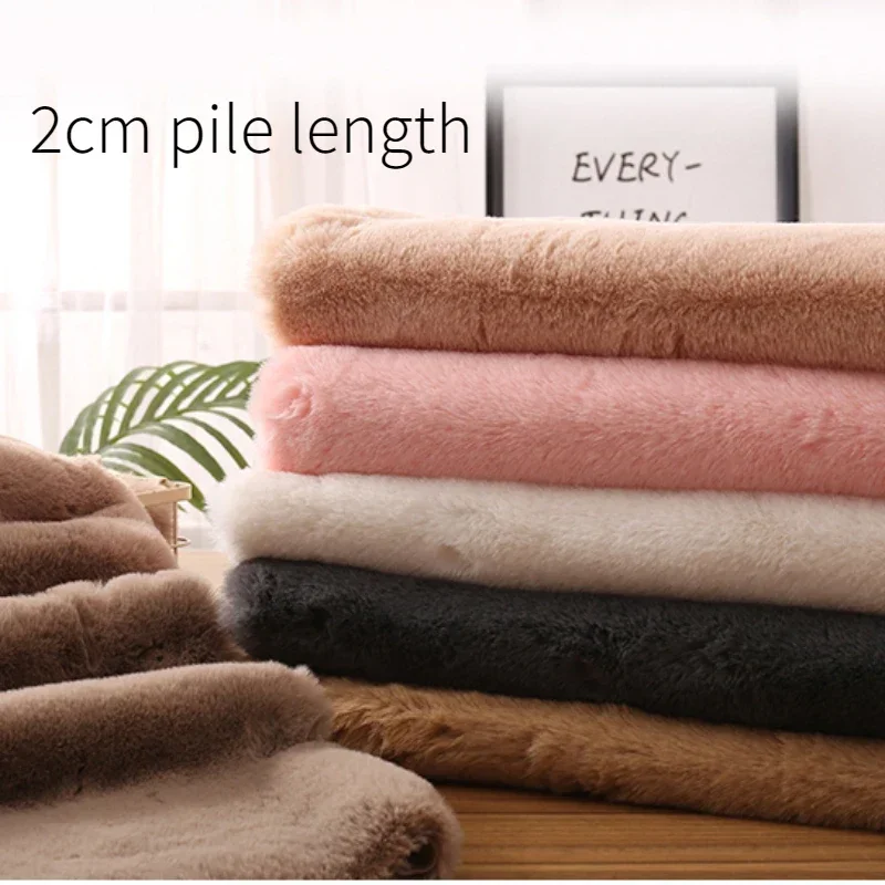 180cm Wide 2cm Pile Imitation Rex Rabbit Hair Plush Fabric Home Decoration Carpet Winter Clothing Coat Wholesale by Meter Sewing