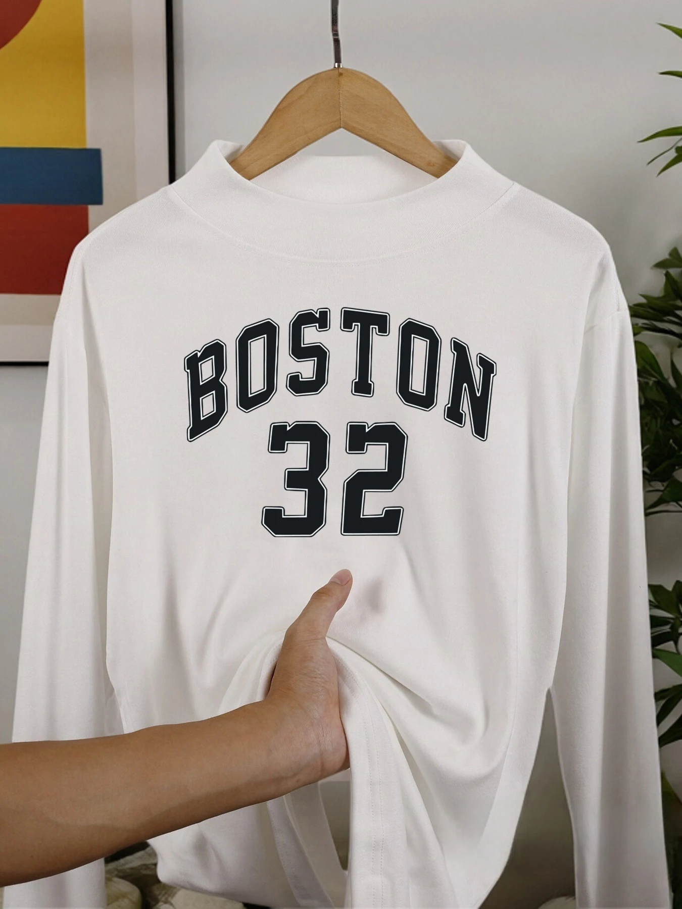 Boston Nummer 32, langärmelige Hemden, verdickte Passform, bequemes Herbsthemd, warmes Samt-Fleece-Oberteil mit mittlerem Kragen