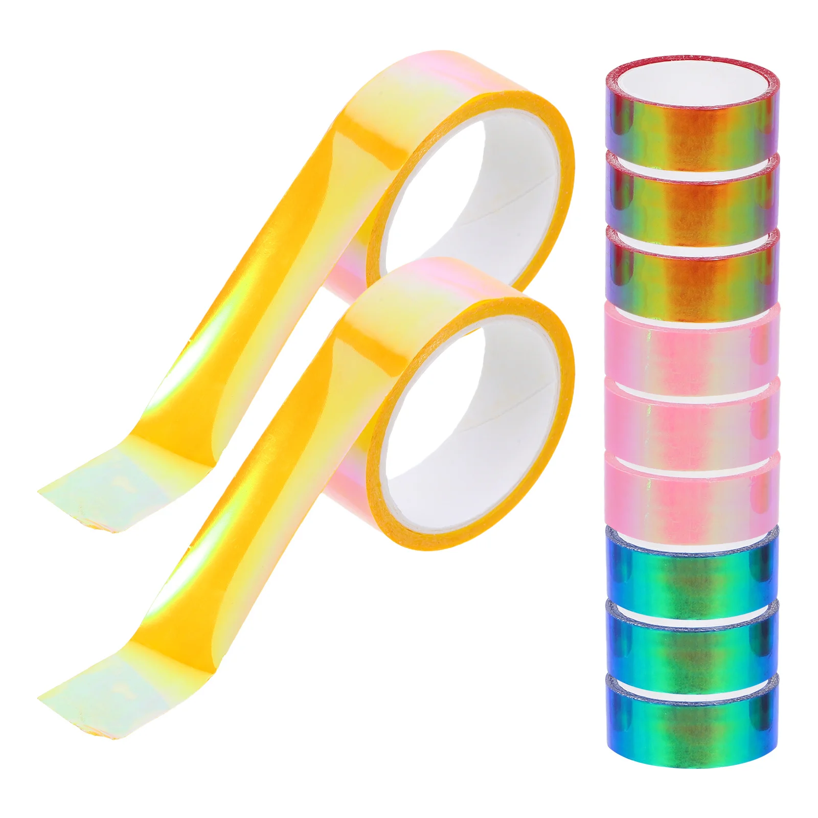 

12 Rolls Rainbow Gradient Pe Film Tape High Viscosity Waterproof Adhesive Tape for Gift Wrapping Scrapbook Craft DIY