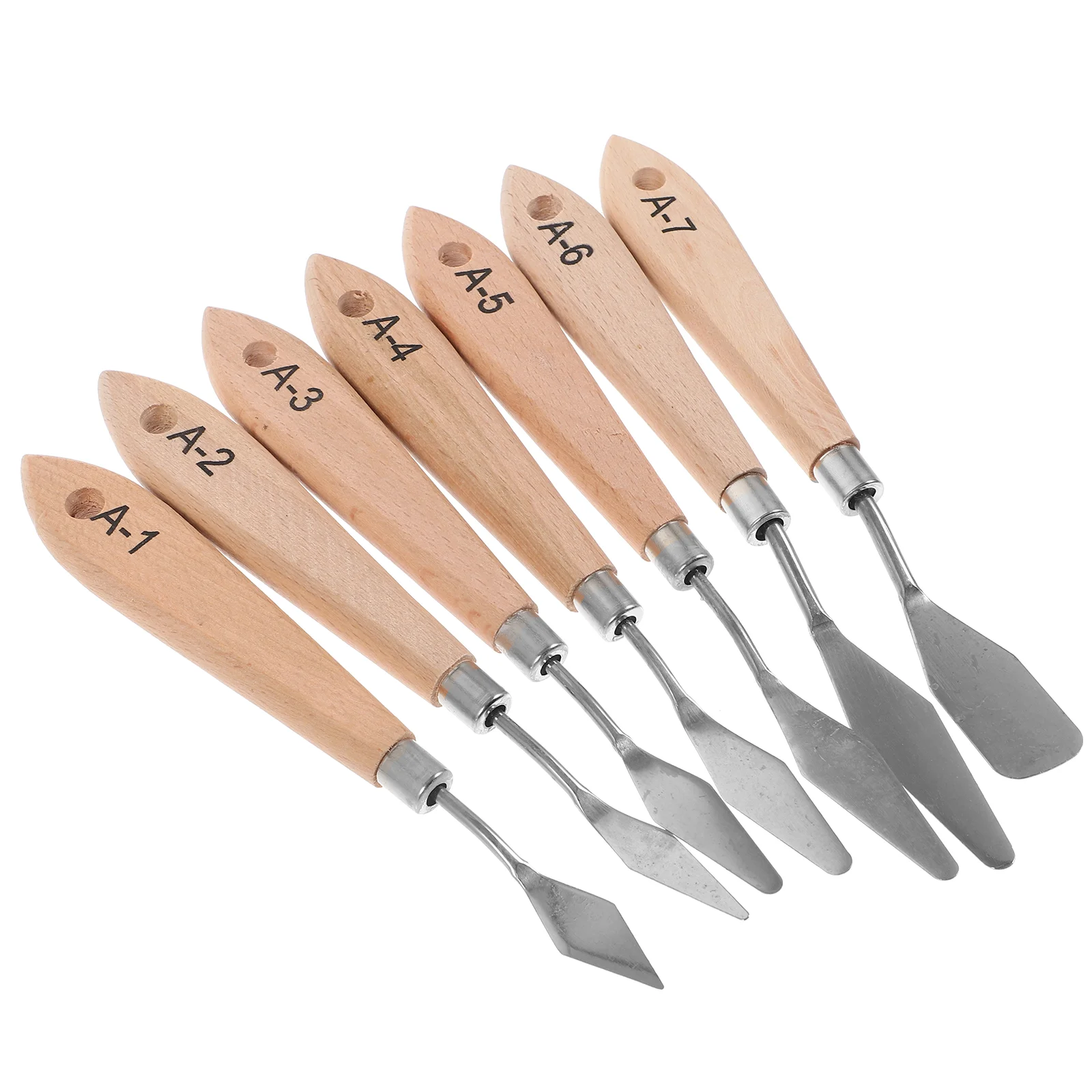 7 Pcs Oil Painting Knife Tools Shovels Supplies Scraper Pigment Scrapers Stainless Steel Spatulas Handles