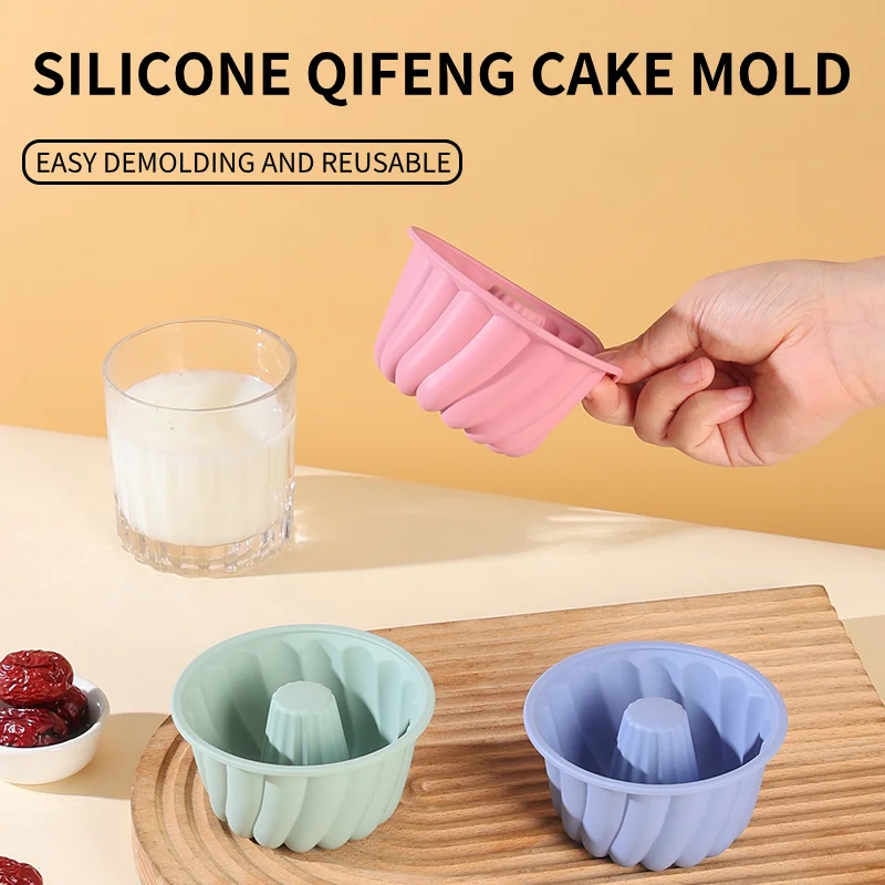 Molde de Silicona Qifeng para Pastel de Arroz al Vapor, Pastel Esponjoso Chino y Pudín de Crema, 6 Piezas, Reutilizable, Utensilios de Cocina para el Hogar