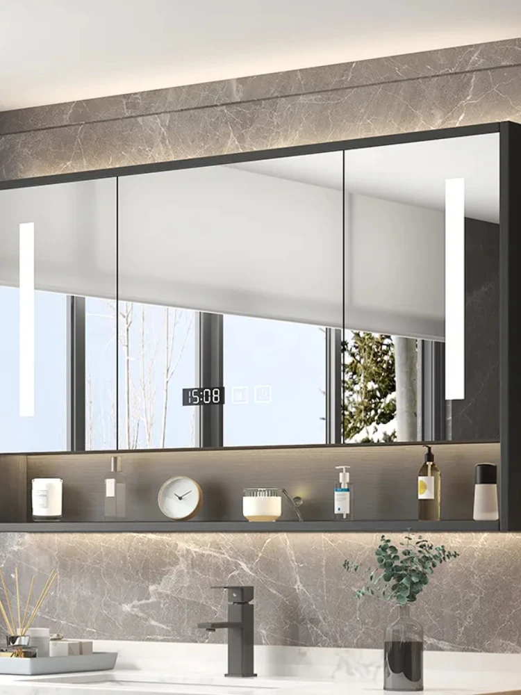 Modern Mirror Cabinets Organizer Infinity Bathroom Storage Lights Standing Mirror Cabinets Closet Jewelry Armoire Home Furniture