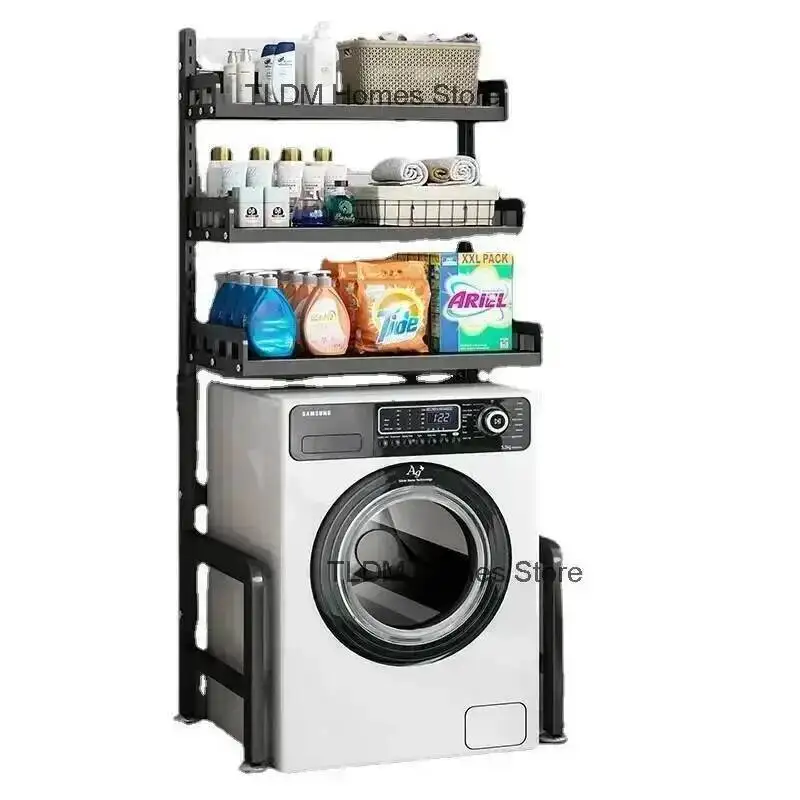 Space-Saving Rack Shelf Bathroom Z Adjustable Furniture Bathroom Storage Toilet Storage Washing Cabinets Balcony Machine Home