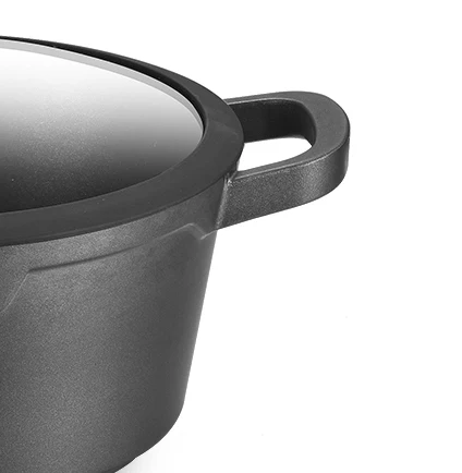 Aluminum Alloy Soup Pot Set Glass Lid Non-Stick Coating Induction Compatible Oven/Microwave/Dishwasher Safe Lightweight Durable