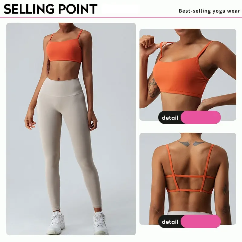 Женский спортивный бюстгальтер Сверхлегкий дышащий бюстгальтер для йоги Топ для бега Женский мягкий бюстгальтер для бега в тренажерном зале Йога Бесшовные укороченные топы Бюстгальтер